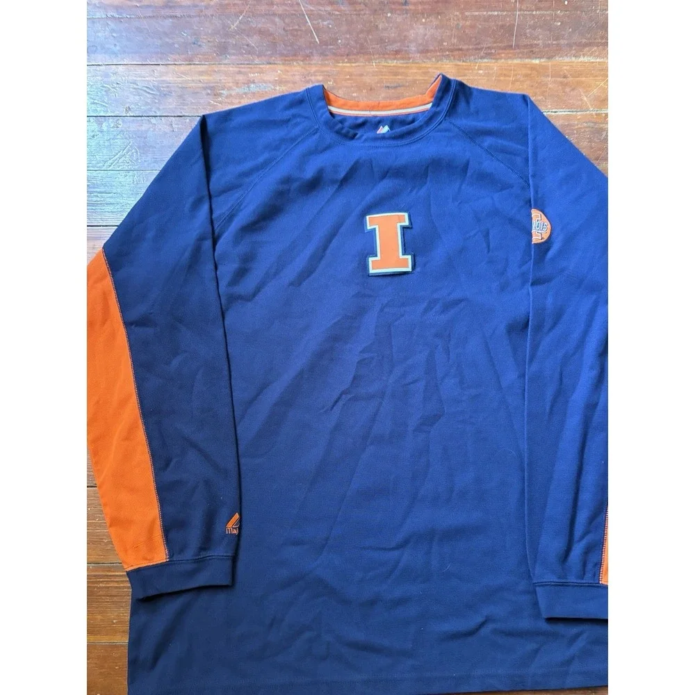 Majestic Illinois Fighting Illini‎ Crewneck Sweater Men's Large